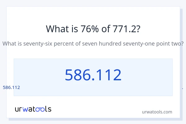 771.2 ರಲ್ಲಿ 76% ಎಂದರೇನು?