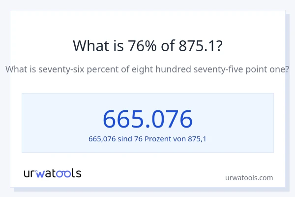 Was ist 76% von 875.1?