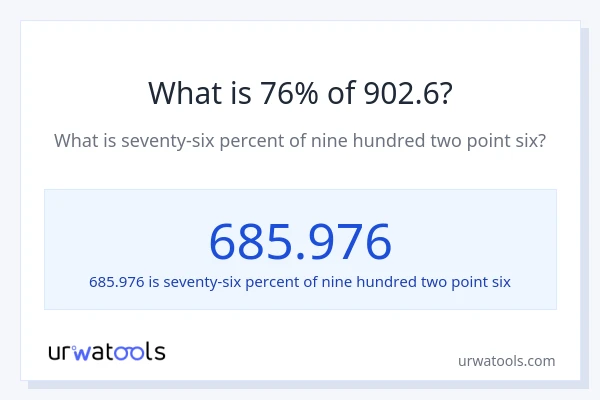 What is 76% of 902.6?