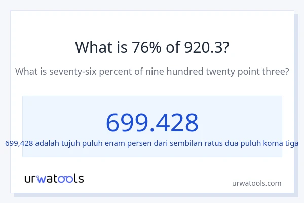 Berapakah 76% dari 920.3?