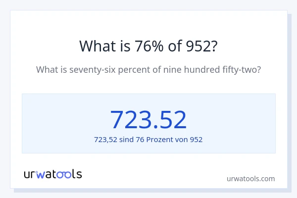 Was ist 76% von 952?