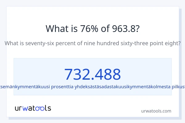 Mikä on 76 % 963.8:sta?
