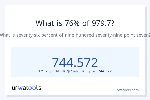 ما هي نسبة 76% من 979.7؟