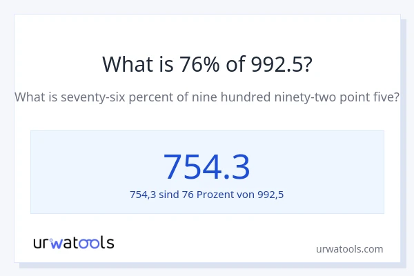Was ist 76% von 992.5?