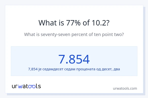 Колико је 77% од 10.2?