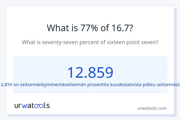 Mikä on 77 % 16.7:sta?