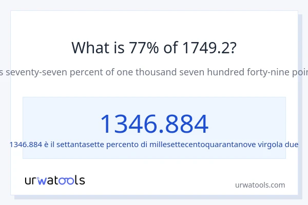 Qual è il 77% di 1749.2?