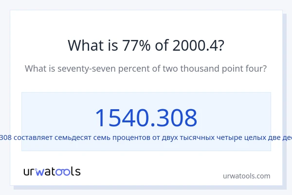 Что составляет 77% от 2000.4?
