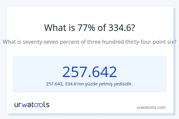 334.6'nin %1'i nedir?