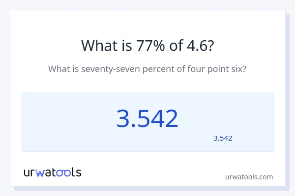 מה זה 77% מתוך 4.6?