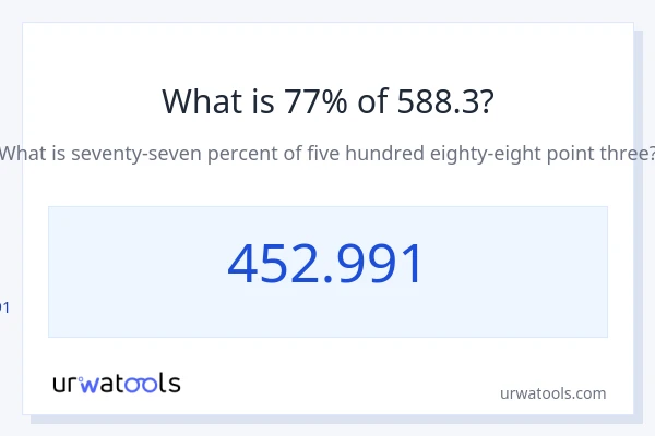 588.3 യുടെ 77% എന്താണ്?