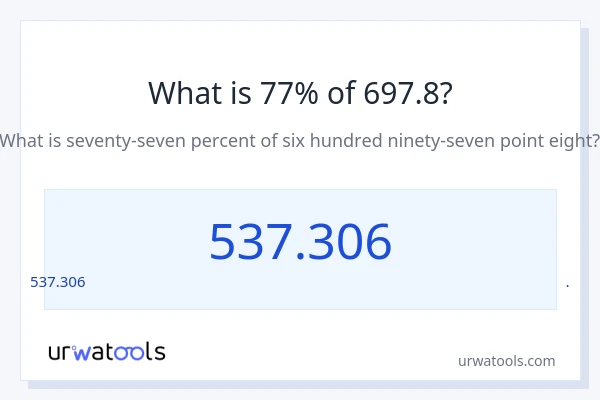 697.8 లో 77% ఎంత?