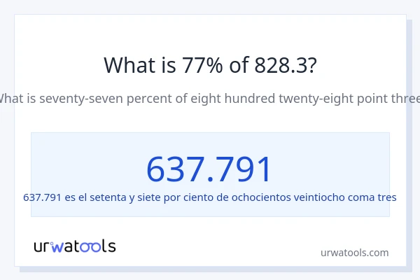 ¿Qué es el 77% de 828.3?