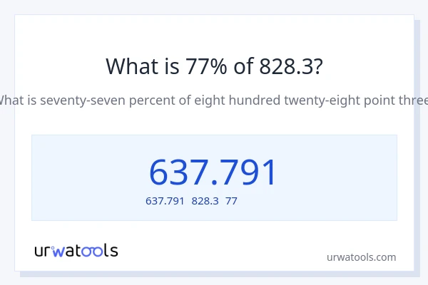 828.3の77%は何ですか?