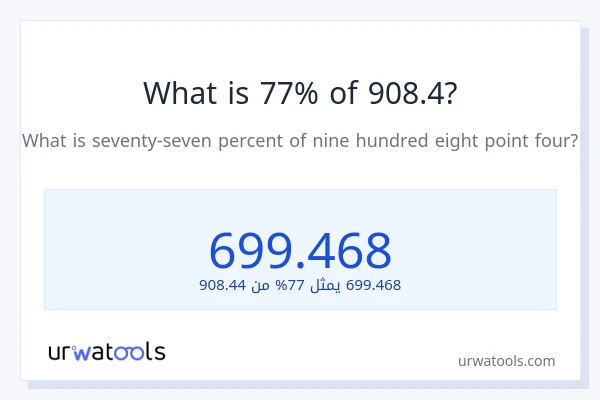 ما هي نسبة 77% من 908.4؟