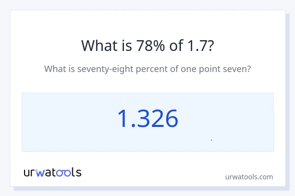 78% از 1.7 چقدر است؟