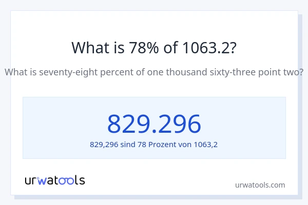 Was ist 78% von 1063.2?