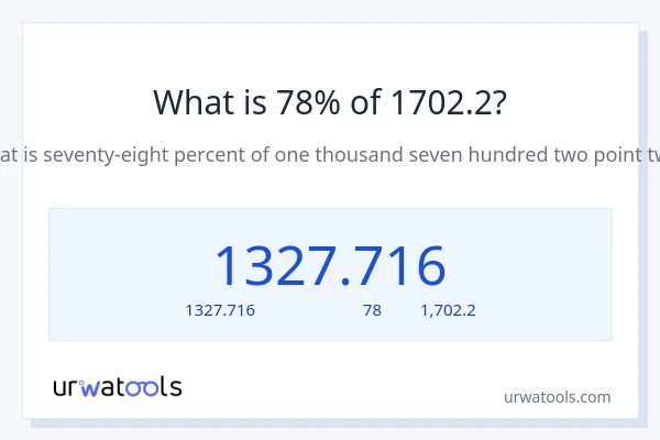 78% ของ 1702.2 คือเท่าไร?
