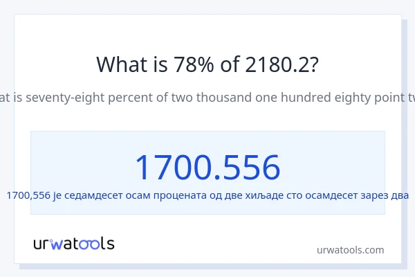 Колико је 78% од 2180.2?