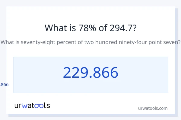 294.7 ರಲ್ಲಿ 78% ಎಂದರೇನು?
