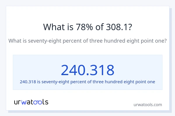What is 78% of 308.1?