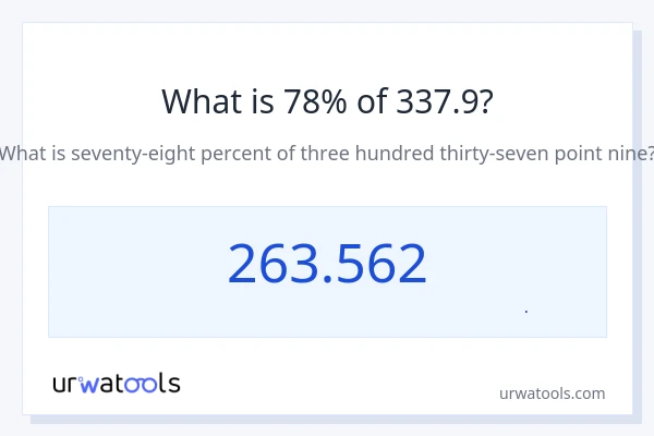 78% از 337.9 چقدر است؟