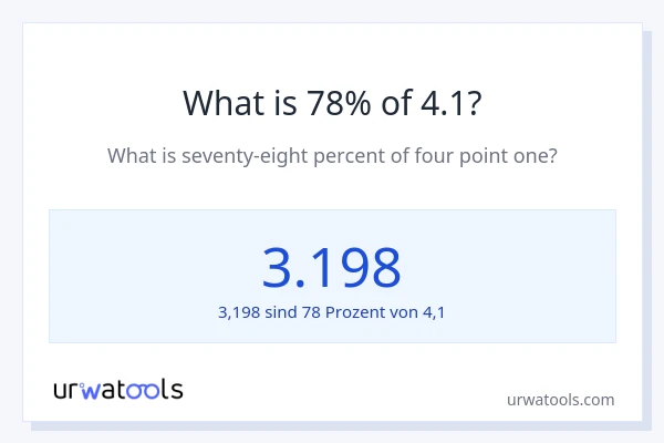 Was ist 78% von 4.1?