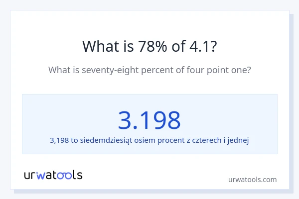 Ile wynosi 78% z 4.1?