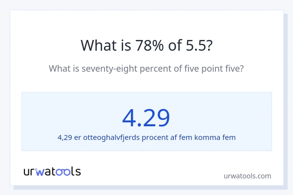 Hvad er 78% af 5.5?
