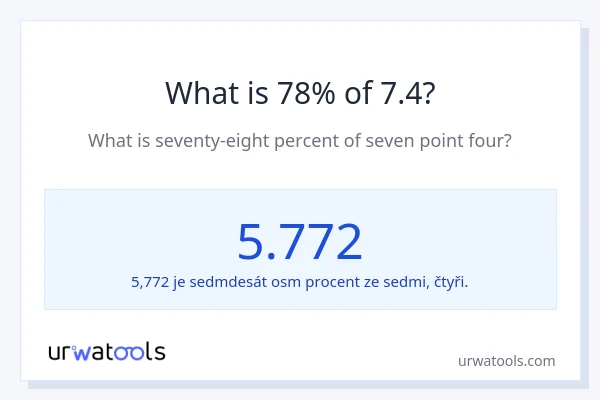 Kolik je 78 % z 7.4?