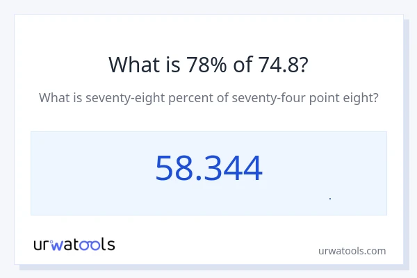 78% از 74.8 چقدر است؟