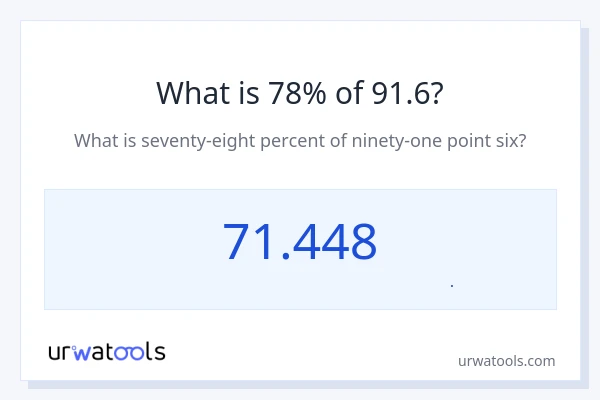 78% از 91.6 چقدر است؟