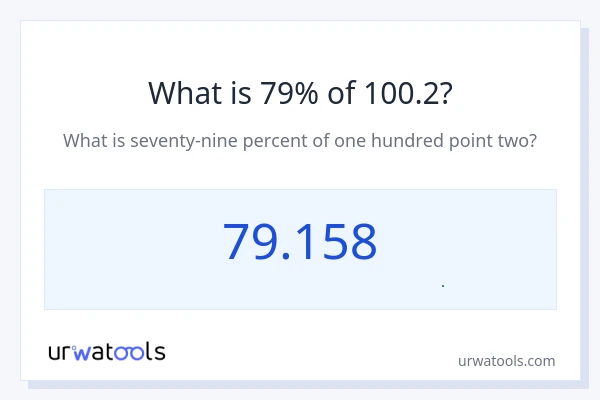 79% از 100.2 چقدر است؟