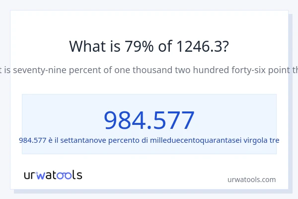 Qual è il 79% di 1246.3?