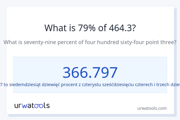 Ile wynosi 79% z 464.3?