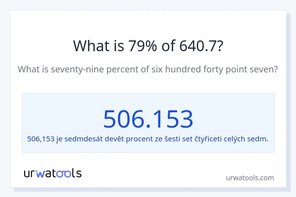 Kolik je 79 % z 640.7?