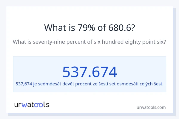 Kolik je 79 % z 680.6?