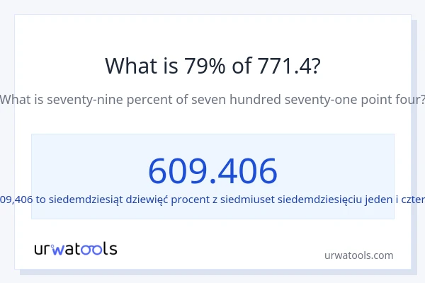 Ile wynosi 79% z 771.4?