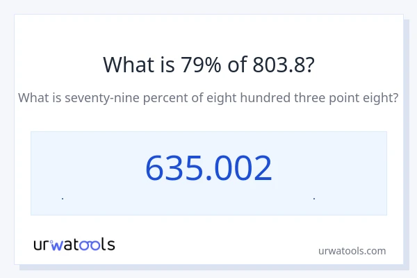 79% از 803.8 چقدر است؟