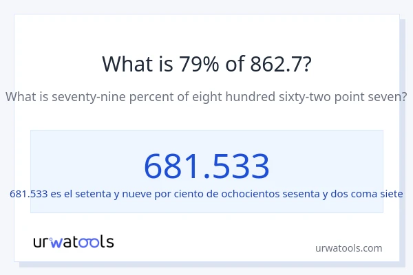 ¿Qué es el 79% de 862.7?