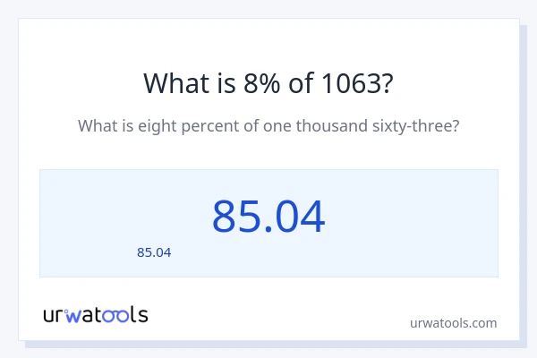 8% ของ 1063 คือเท่าไร?
