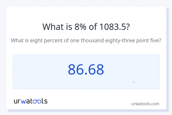 8% از 1083.5 چقدر است؟