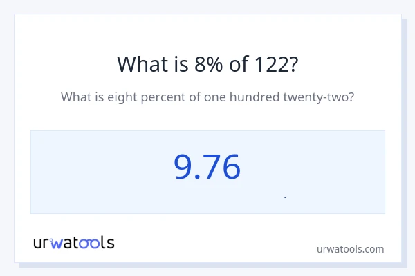 8% از 122 چقدر است؟