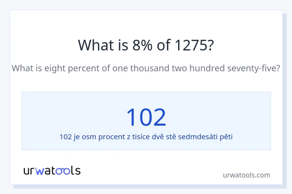 Kolik je 8 % z 1275?