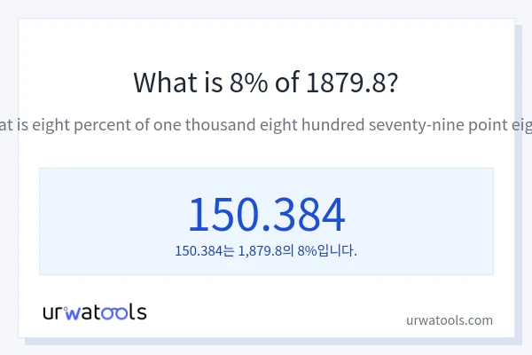 1879.8의 8%는 얼마입니까?