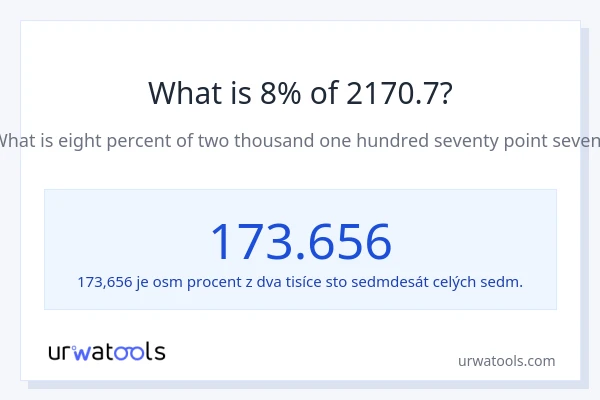 Kolik je 8 % z 2170.7?