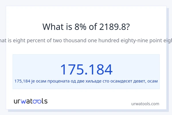 Колико је 8% од 2189.8?