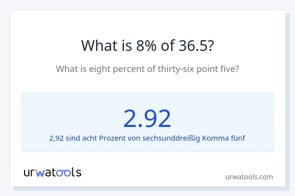 Was ist 8% von 36.5?