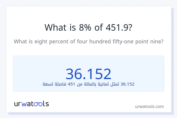 ما هي نسبة 8% من 451.9؟