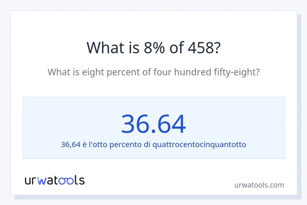 Qual è il 8% di 458?